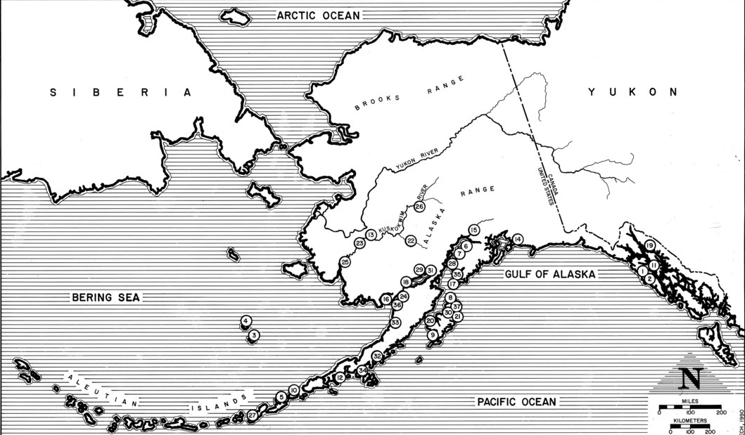Russian America — named settlements, 19th c. posts (modern schematic). Modern locator compiled from the Russian-period post list (Kodiak to Fort Ross)..