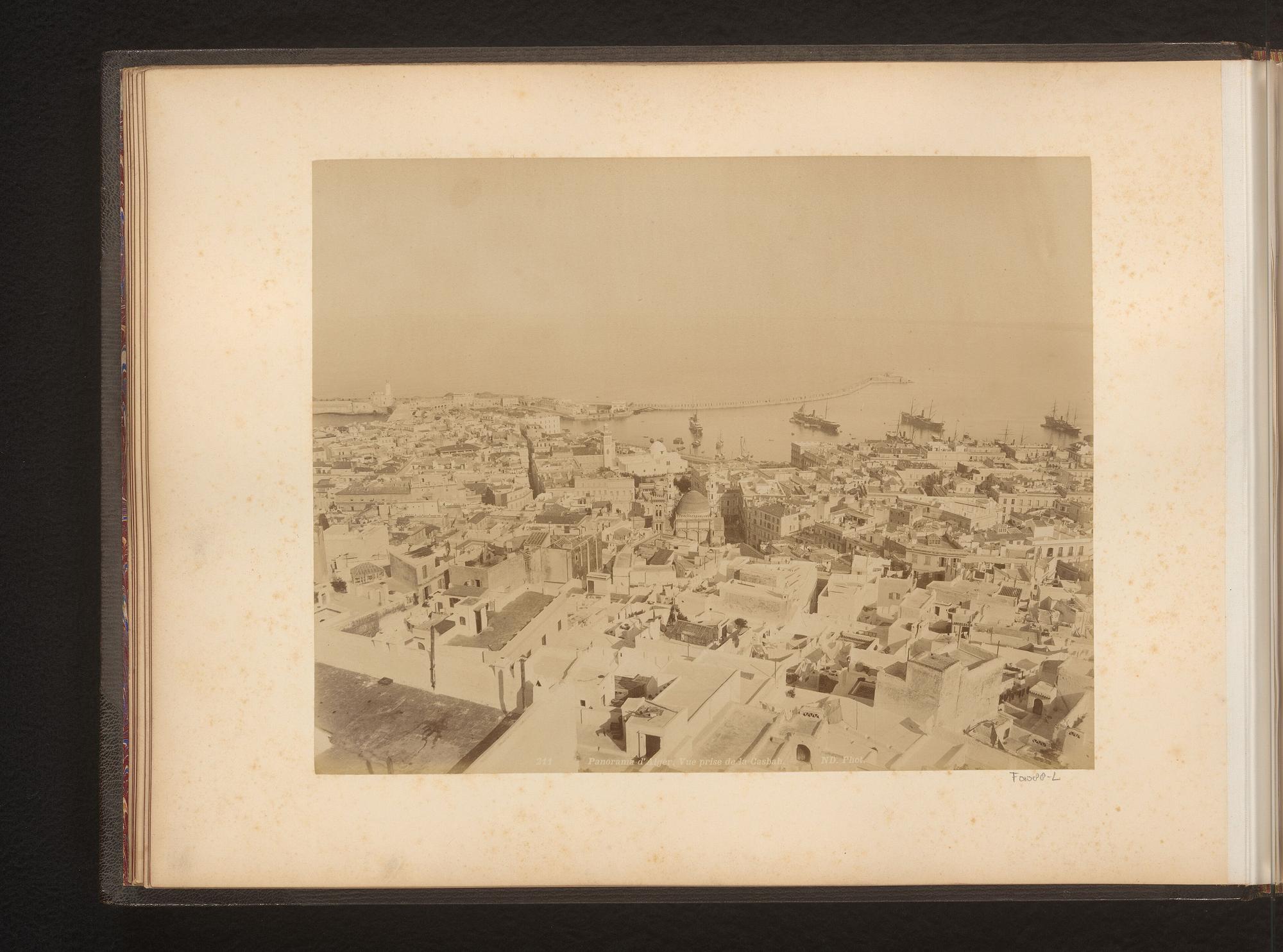 Algiers from the Casbah, ca. 1880–1900. The print is lettered “ND. Phot.” — Neurdein — and numbered 211. No personal name beyond that mark.. Elevated photograph.