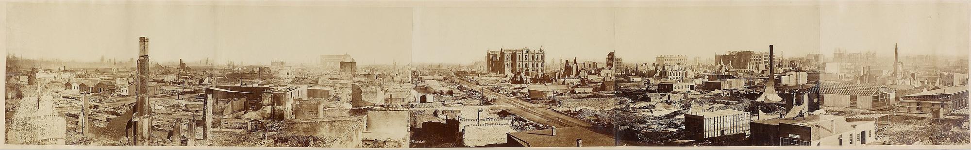 Chicago after the fire, 1871. Attributed to George N. Barnard. Photographic panorama.