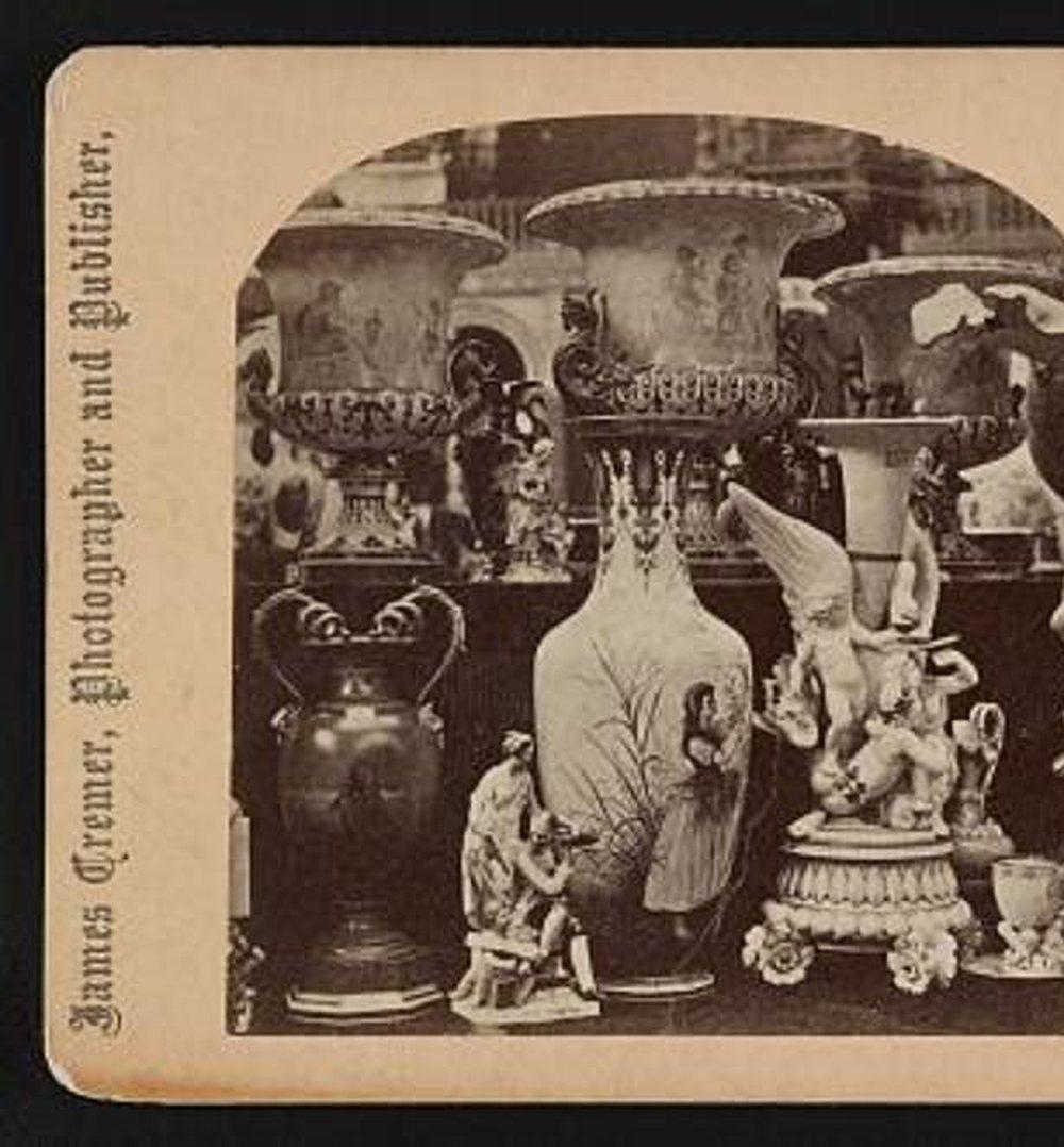 Crystal Palace, Sydenham, c. 1860s. Period stereograph of the palace after its 1854 re-erection at Sydenham.. Street photograph.