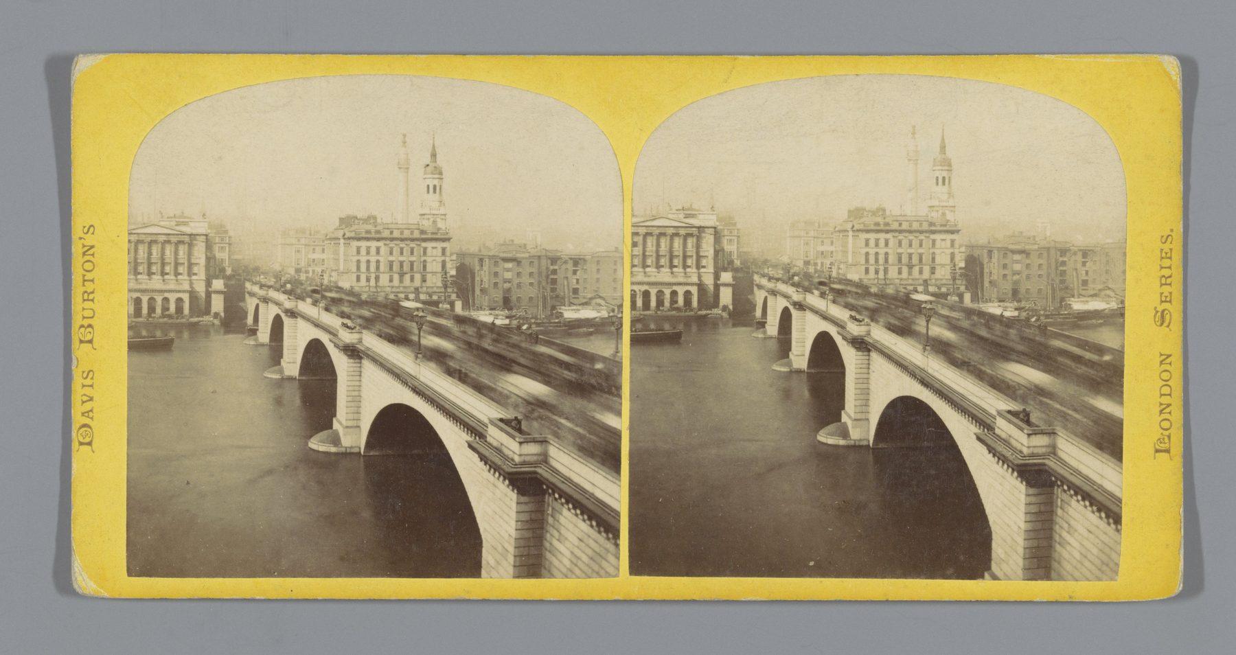 London Bridge from the Southwark side, c. 1870s. Anonymous photographer. Rijksmuseum, Views in London series.. Street photograph.